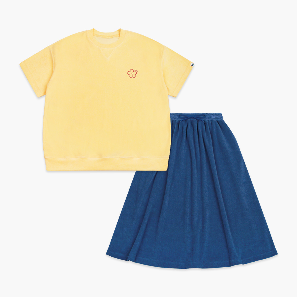 22 S/S OORY Flower skirt set - yellow/navy ( 2차 입고, 당일 발송 )