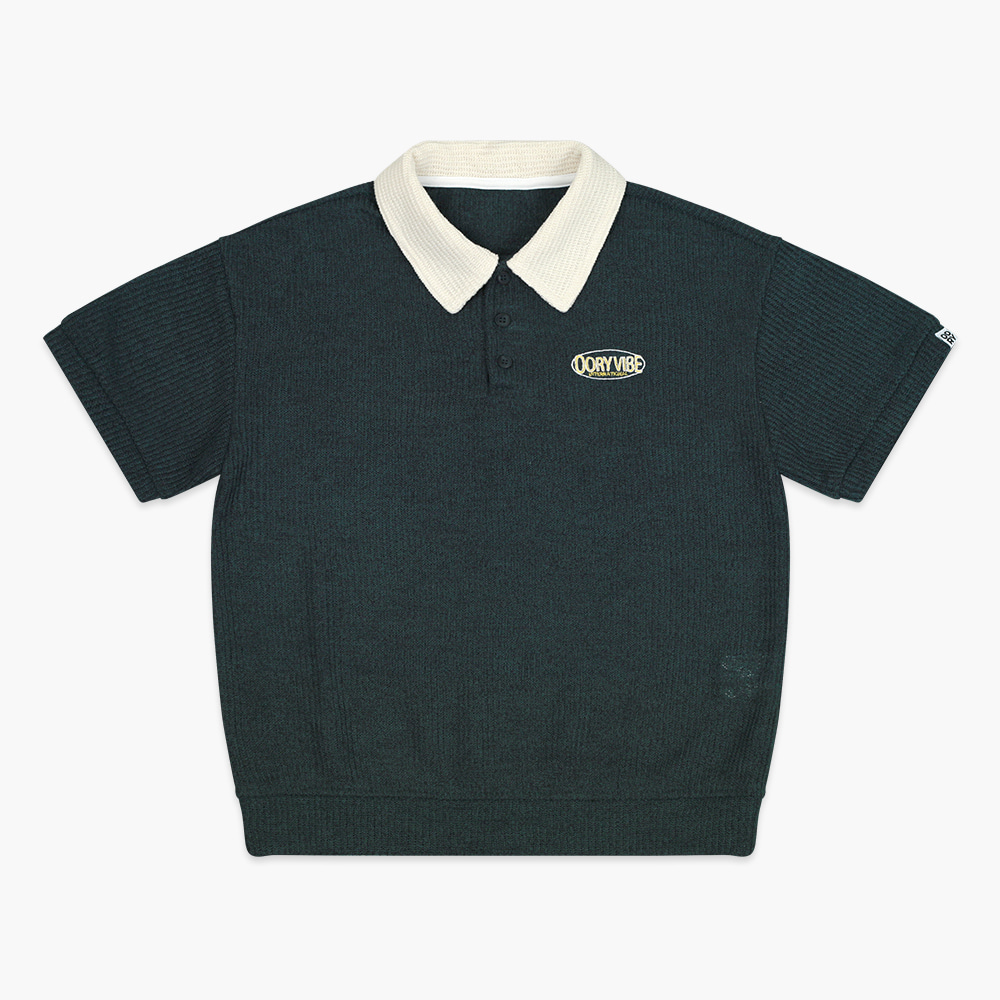 23 S/S OORY Vibe knit collar t-shirt - dark teal ( 2차 입고, 당일 발송 )